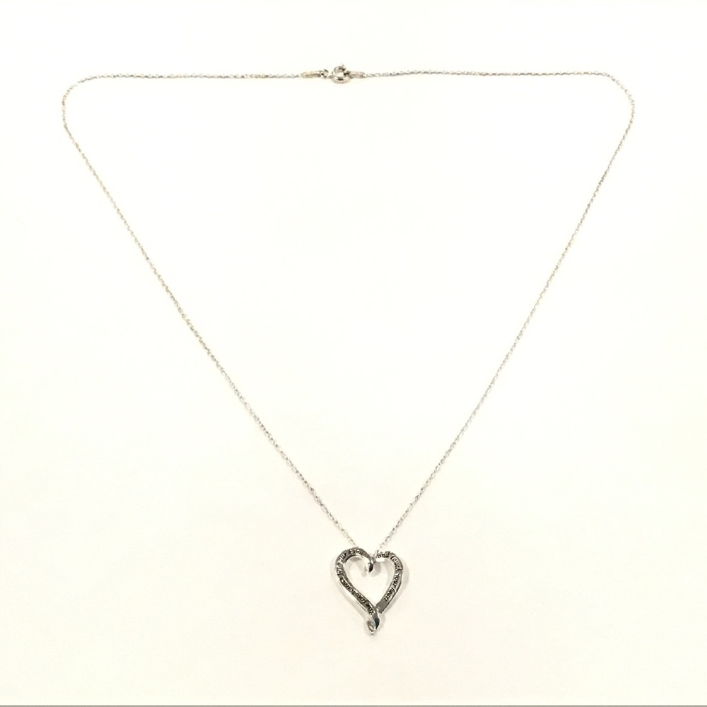 Sterling Silver Open Heart True Friends Pendant Necklace 18" Long